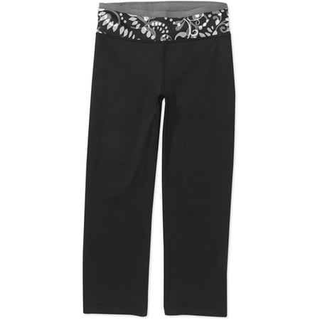 Danskin Now - Women's Plus Reversible Waistband Yoga Capri Pants
