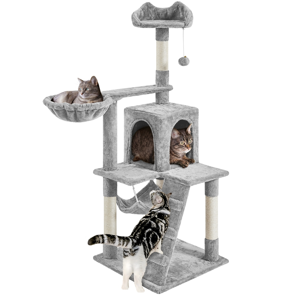 Alden Design 54" Cat Tree with Hammock and Scratching Posts photo 2