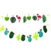 2Pcs Flamingo Cactus Banner Hawaii Luau Party Supplies Tropical Leaves Garland Room Festival Decoration Accessory for Summer children Birthday Non-woven Wedding Plant Theme Pennant