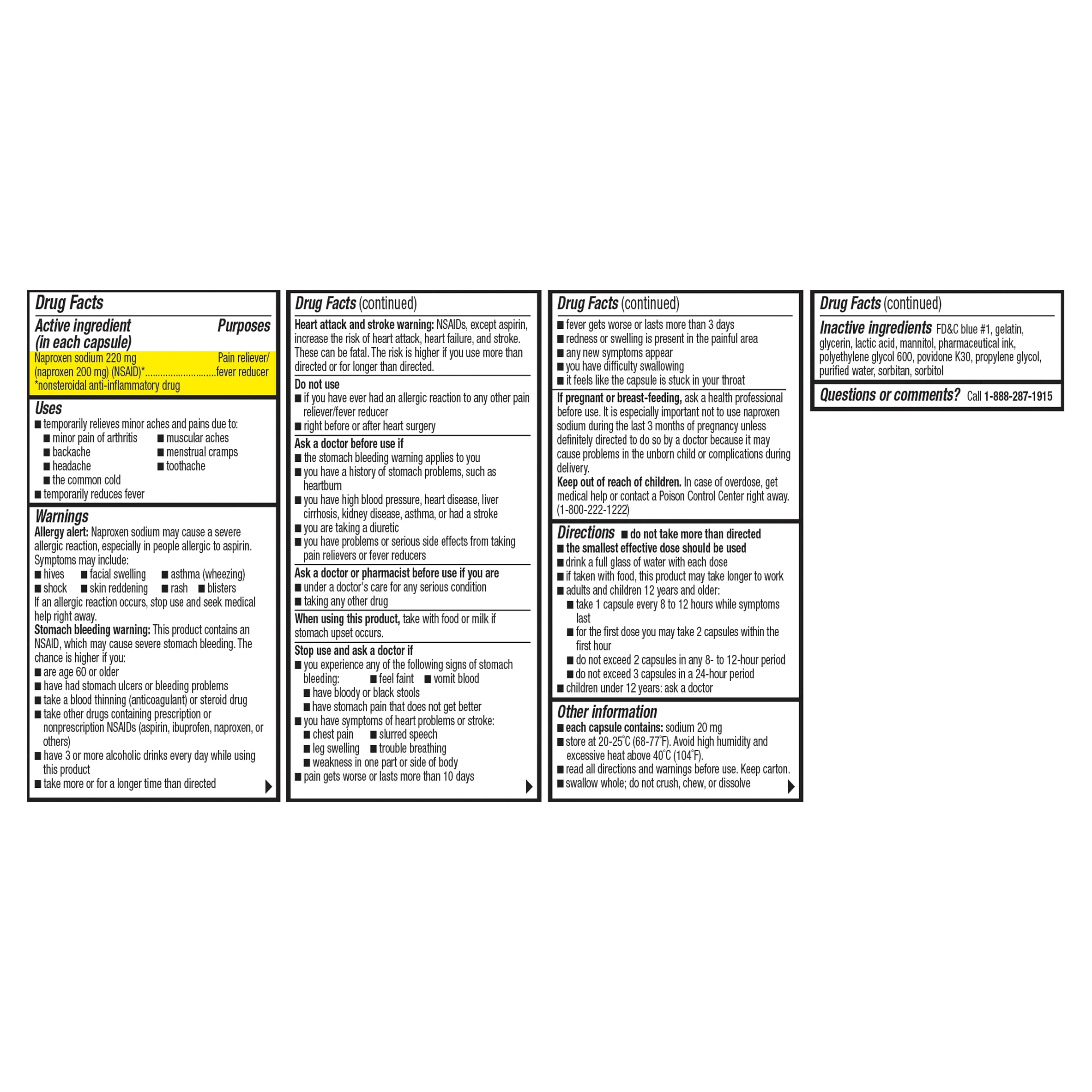 Equate Naproxen Sodium Capsules, 220 mg, 120 Count