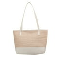 thumbnail image 3 of ibiyuan Canvas Tote Bag Women Textured Straw Canvas Blend Shoulder Handbag Personality Fashion Beach Casual Carry Tote Purse, 3 of 5