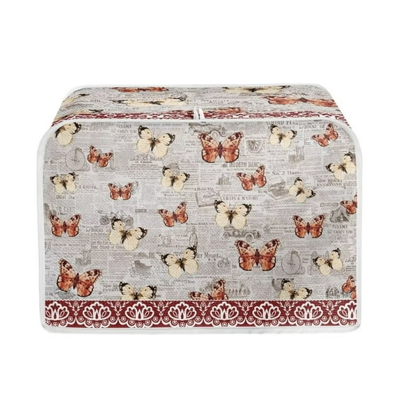 Renewold Retro Butterfly Toaster Cover 2 Slice Bread Toaster Dust Cover Anti Splash Wide Slot Kitchen Broiler Appliance Dust Protection Cover
