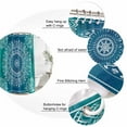 thumbnail image 5 of Teal Blue Boho Waterproof Fabric Shower Curtain,Retro White Rustic Flower Ethnic Pattern Waterproof Fabric Shower Curtain for Bathroom Curtains Bathtubs Shower Curtains with 12 Hooks Standard 66x72, 5 of 7