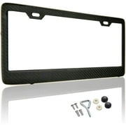 100% Matte Black Real Carbon Fiber License Plate Frame 2 Holes Black Licenses Plates Frames,Car Licence Plate Covers