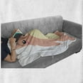 thumbnail image 6 of Anime Soft Flannel Fleece Throw Blanket, Beaver Cartoon in Kawaii Style Funny Character for Children, Cozy Plush for Indoor and Outdoor Use, 60" x 80", Pale Coral and Cream, by Ambesonne, 6 of 6