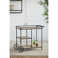 thumbnail image 6 of A&B Home 3 Shelf Stand with Wheel Detail - Natural, Black Finish, 6 of 7