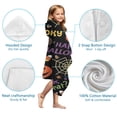 thumbnail image 7 of Halloween Spooky Words and Icons Pattern Hooded Bath Towel，50"x30" for Ages 3 To 12 Kids, Quick Dry Lightweight Soft Microfiber Hood Beach Towel Cover Up for Kids, 7 of 7