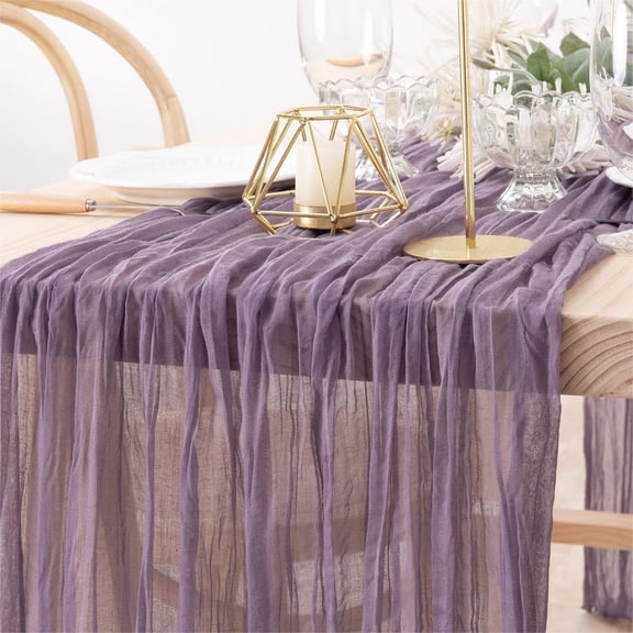 MLMW 2 Pack Purple Easter Table Runner Cheesecloth Spring Cheese Cloth Boho 160