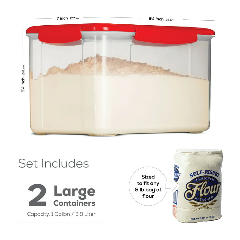 12-Piece Airtight Food Storage Containers With Lids - BPA FREE Plastic  Kitchen Pantry Storage Containers - Dry-Food-Storage Containers Set For  Flour