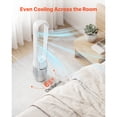 thumbnail image 5 of KFFKFF Bladeless Tower Fan with 65° Oscillation, 12 Speed Settings, 4 Modes, and 8-Hour Timer, High-Velocity Air Circulator for Home, Office, Bedroom, and Living Room, White, 5 of 9