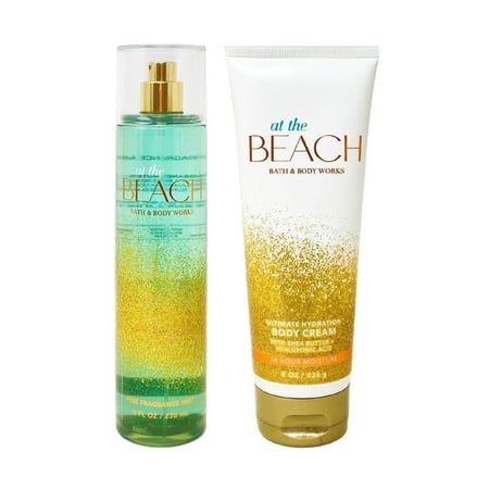 Bath and Body Works At The Beach 2 Piece Bundle - Fragrance Mist and Body Cream - Full Size