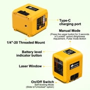 GloBest Portable Rechargeable Green Laser Level, 100ft Range, IP54 Waterproof, Type-C Charging, 360° Magnetic Bracket
