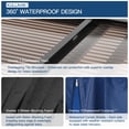 thumbnail image 5 of Kullavik10' × 24' Hardtop Gazebo for Patio, Wall-Mounted Lean to Gazebo Pergola with Sloping Roof and Durable Aluminum Frame, Large Heavy Duty Awnings for Decks,Backyard, Navy Blue, 5 of 6