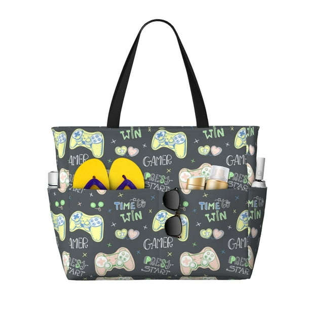 Easygdp Gamers Bolsa de Viaje de Playa de Gran Capacidad, Bolsa Tote Perfecta para la Playa, Escapadas de Fin de Semana y Viajes