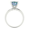 thumbnail image 4 of 3ct round cut blue moissanite 18k white gold Bridal Wedding Engagement Promise Anniversary Ring for Women size 7.5, 4 of 7