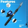 thumbnail image 3 of DaddyGoFish Kids Fishing Pole – Telescopic Rod & Reel Combo with Collapsible Chair, Rod Holder, Tackle Box, Bait Net and Carry Bag for Boys and Girls, 3 of 7