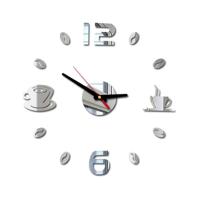 3D DIY Roman Numbers Acrylic Mirror Wall Sticker Clock Home Decor Mural Decals