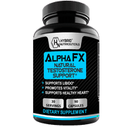 AlphaFX Test Booster Testosterone Supplement for Men - High Potency Tribulus Terrestris, Horny Goat Weed, Saw Palmetto & More - Support Muscle Growth, Increase Libido - 90 Capsules