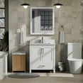 thumbnail image 2 of Jacques 30 in. W White Bath Vanity, Carrara Marble Top, Faucet Set, and 28 in. Mirror, 2 of 4
