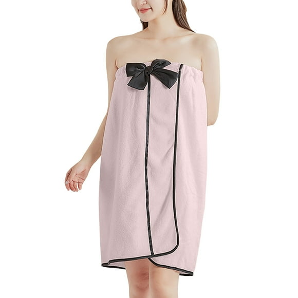 Wearable Fleece Bath Wrap Skirt Strapless Towel for Women Adults Post Shower Spa Beach Lounging 1 Count