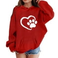 thumbnail image 2 of Jinhomg Girl Lightweight Hoodies Valentine's Day Love Heart Print Pullover 2025 Oversized Comfy Long Sleeve Hooded Sweatshirt Cute Holiday Gifts Red 3 Years, 2 of 4