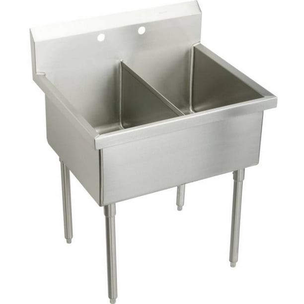 Elkay Wnsf8230of Weldbilt 33" Double Basin Free Standing Stainless
