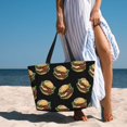 thumbnail image 2 of Beach Bag For Women, Cute Hamburger Black Beach Tote Bag Swim Pool Bag Large Tote With Pockets For Workout., 2 of 2
