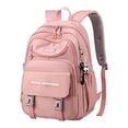 thumbnail image 1 of Mochilas para niñas Mochila casual Mochila informal Durable Gran capacidad Moda Mochila simple Mochilas para viajes Oficina Camping Mochilero Compras Rosa Yinane Mochila de color sólido, 1 of 8