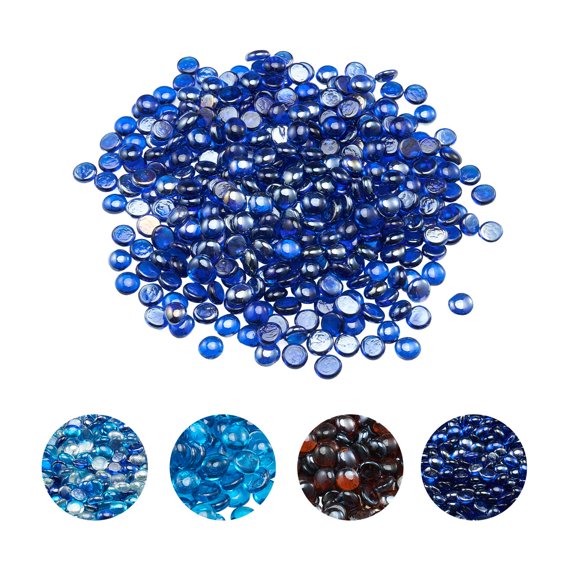 VEVOR 20 LBS Fire Glass 3/4-Inch Round Fireplace Glass Rocks for Fire Pit Cobalt Blue