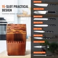 thumbnail image 3 of VEVOR Knife Storage Block 15 Slots, Acacia Wood Universal Knife Holders Without Knives, Large Countertop Butcher Block Knife Organizer, Multifunctional Knife Rack Stand for Easy Kitchen Storage, 3 of 9