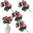 thumbnail image 7 of Morttic 4Pcs Artificial Flowers 14 Inch Vibrant Artificial Geraniums for Outdoors Fade-Resistant Realistic Silk Flowers for Wedding Home Party Decor, Pink Artificial Geraniums, 7 of 7