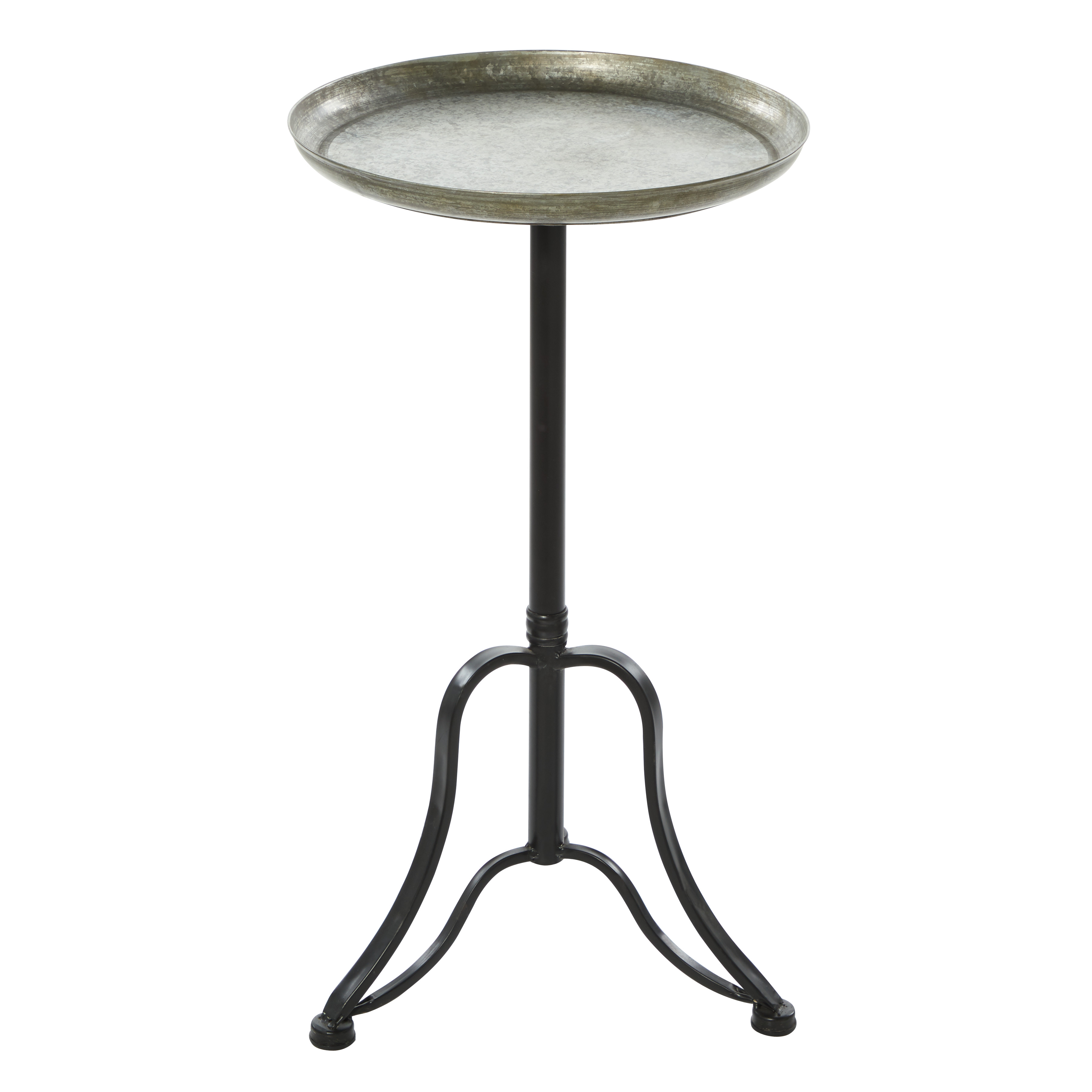 DecMode 27" x 15" Silver Metal Farmhouse Accent Table