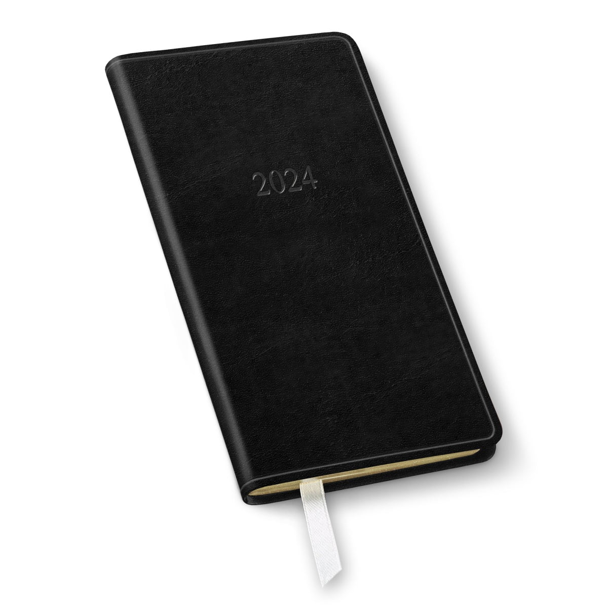 2024 Gallery Leather Pocket Weekly Planner Acadia Black 6x3.25