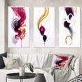 thumbnail image 1 of Designart "Fluidity Exquisite Magenta Ink Clouds V" Abstract Painting Framed Wall Art Set Of 3 - Gold Modern Frame Gallery Wall Set For Home Decor, 1 of 6