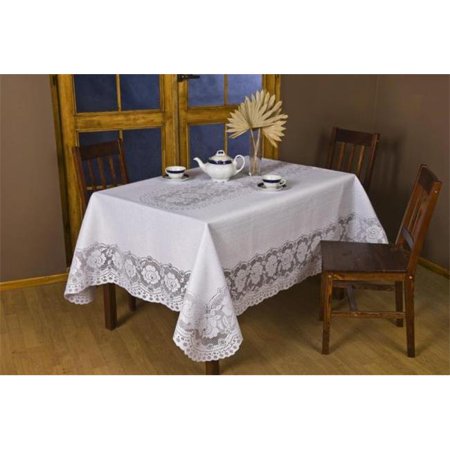 

90 in. European Lace Table Cloth Ivory