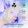 thumbnail image 7 of For Apple iPhone 14 Plus (6.7") Holographic Color Changing Transparent Clear Iridescent Design Acrylic Hybrid Cover ,Xpm Phone Case [ Purple Iridescent ], 7 of 7