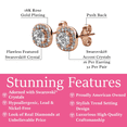 thumbnail image 3 of Cate & Chloe Ruth 18k Rose Gold Plated Halo Stud Earrings with Swarovski Crystals Gift for Women, 3 of 7