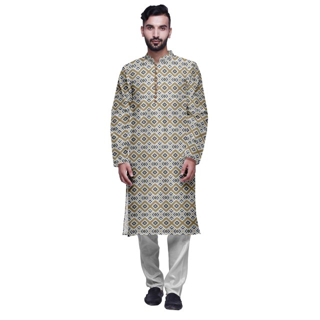 Atasi Kurta pour Homme en Satin Modal Imprimé avec Ensemble de Pyjama Churidar Vêtements d'Été