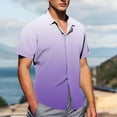 thumbnail image 4 of ZCFZJW Ombre Hawaiian Shirts for Men Casual Tie Dye Gradient Print Summer Short Sleeve Button Down Graphic T-Shirts Trendy Holiday Beach Vacation Tees Tops Purple M, 4 of 6