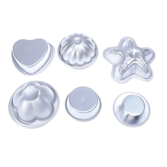 12PCS Aluminum Alloy Bath Bomb Molds Bath Salt Bomb Mold 3D DIY Baking Tool Accessories Heart-shaped Petal Plum Star Egg Tart Pudding Cup Cake Baking Mold Set
