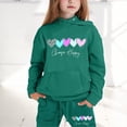 thumbnail image 2 of FYDUU Kids Boys Girls Athletic Sweatsuits Sets Long Sleeve Letter Print Lightweight Hoodie Sweatshirts And Jogger Sweatpants Set Children Outfits Casual Outfits, 2 of 7