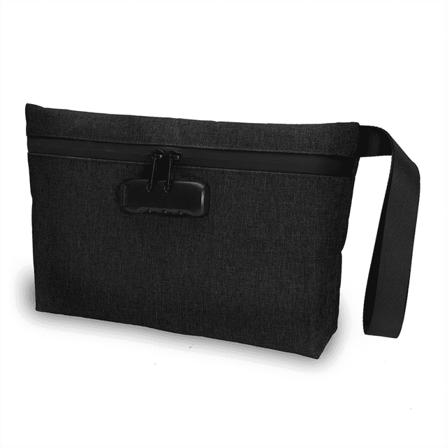 Money Bag with Lock, Lockable Cash Bag, Waterproof Bank Bag with Zipper and Lock for Cash, Cell Phone B
