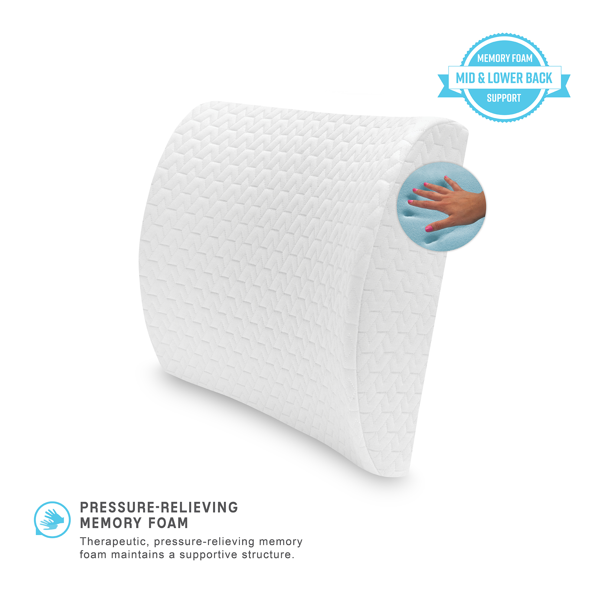 SensorPEDIC Memory Foam Lumbar Support Accessory Pillow