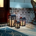 thumbnail image 3 of Pebble Lane Living Matte Black Metal Lanterns Outdoor Candle Holder, Set of 3, 3 of 3