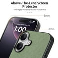 thumbnail image 2 of Designed for iPhone 16 Classic Case, Slim Leather Luxury Business PU Non-Slip Texture Grip Shockproof Bumper Protective Phone Cover Men Women For iPhone 16,Green, 2 of 9