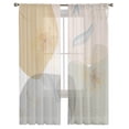 thumbnail image 7 of Sheer Curtains 96 inches Long, Middle Ages Gradient Gold Flowers and Leaves Light Filtering Sheer Window Curtains Rod Pocket Voile Drapes for Bedroom Living Room, 52"W x 96"L 2 Panels, 7 of 7
