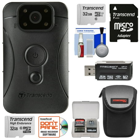 Transcend DrivePro Body 10 1080p HD Video Camera Camcorder with (2) 32GB Cards + Case + Reader + Kit