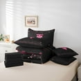 thumbnail image 6 of Manfei Personalized Initial T Bedding Comforter Set 7pcs for Preppy Child,Pink Ribbon Bow Knot Queen Bedding Sets Super Cozy,Bling Glitter Queen Sheet Sets,Luxury Bedroom Decor,Reversible, 6 of 8