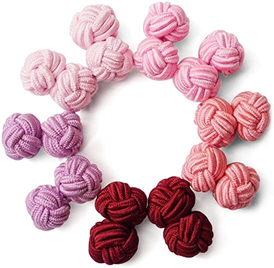 Silk Knot Fabric Cufflinks 5 Pairs Set for Mens/Womens Shirt Gift