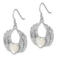 thumbnail image 3 of 925 Sterling Silver Rhodium Plated Polished Simulated Mother of Pearl Winged Love Heart Earrings Measures 37.3x22.7mm Wi, 3 of 6